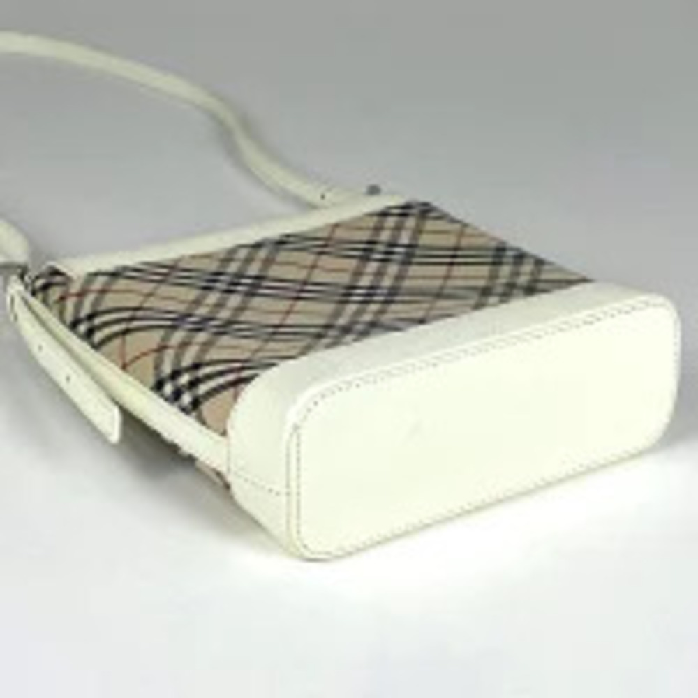 Burberry Bag Crossbody White Canvas Check Beige Shoulder